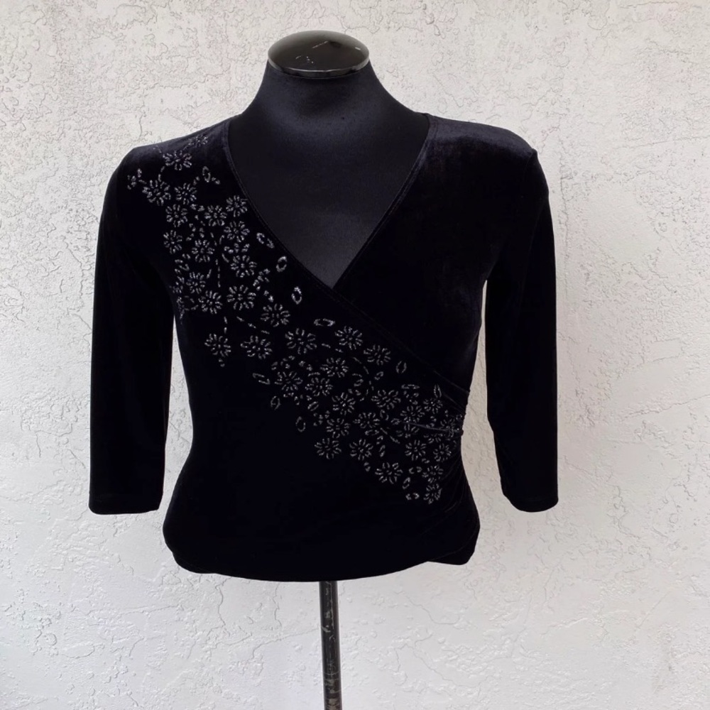 AGB BYER CALIFORNIA VELVET TOP SIZE SMALL
